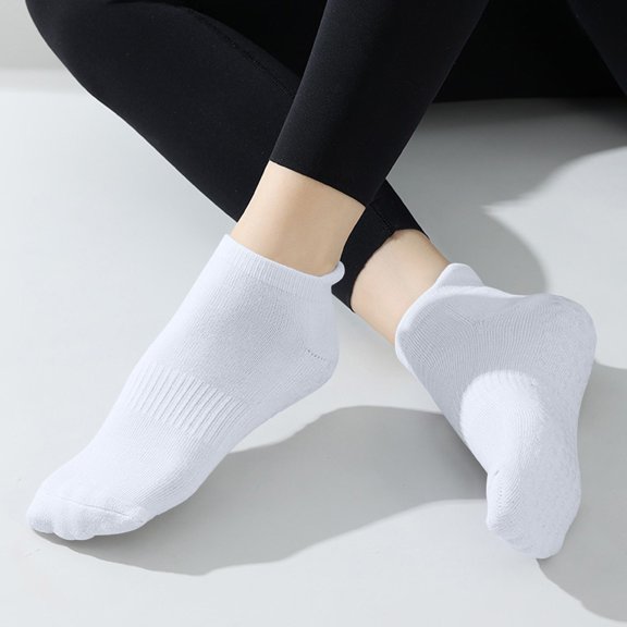 Lunxisen 4 Pcs Pilates Grip Socks Non Slip Yoga Socks for Women Fitness Barre Workout Anti Skid Toe Separator