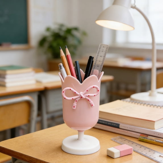 Lunxisen 4 Pcs Student Tulips Desktop Organiser Pencil Holder Multifunctional Decorative Office Supply Storage Cup