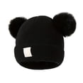 thumbnail image 1 of Lunxisen 4 Pcs Toddler Warm Winter Hat Kids Baby Knitted Soft Beanie with Double Faux Fur Pom Poms for Girls Boys, 1 of 8