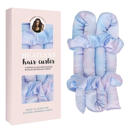 Lunxisen 4 Pcs Upgraded Automatic Rotating Curling Iron Long Barrel Curling Wand for Long Hair, Ceramic Hair Curler for Women, Anti-Scald, Tangle-Free, Dual Voltage.