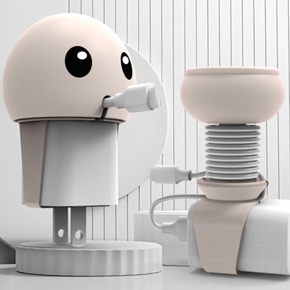 Lunxisen 4 pcs Charger Protective Case, Universal Data Cable Collector Cover, Silicone Desktop Organizer & Wrapping Storage Buckle Travel Cable Holder