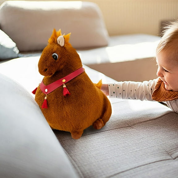 Lunxisen 4 pcs Floppy Horse Stuffed Animal Plushie, Gifts for Kids, Wild Onez Wildlife Animals, Horse Plush Toy(S)