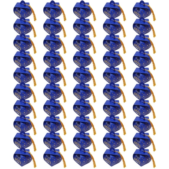 Lunxisen 50 Pcs Graduation Candy Box Doctoral Hat Gift Set for Graduation Party Favors Commencement Celebration Supplies