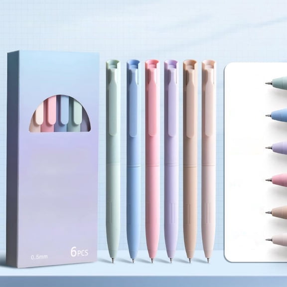 Lunxisen 6 Pcs Color Pen Set for Making Hand Account Markings Take Notes Vibrant Assorted Colors Fine Point Stationery Supplies
