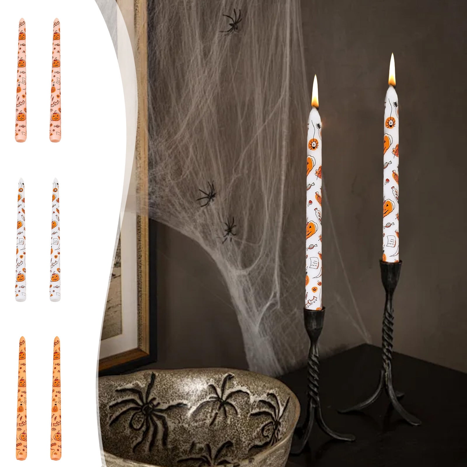 Lunxisen 6 pcs Halloween Pumpkin Lights Flameless Candles Timer