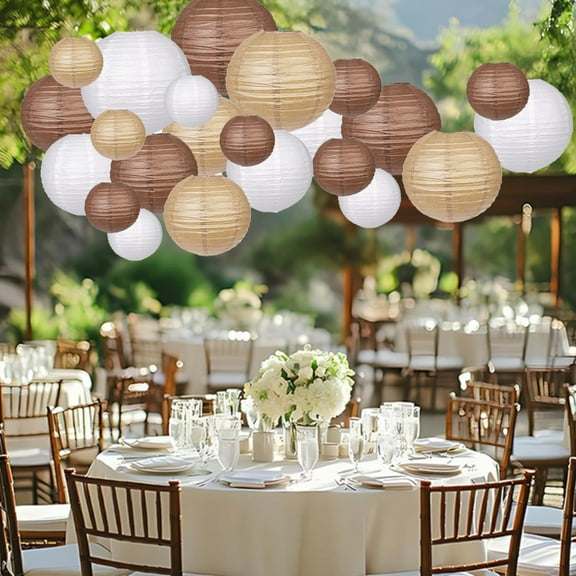 Lunxisen 60 Pcs Paper Lanterns Multicolor Hanging Ball Lanterns for Birthday Wedding Bridal Baby Shower Home Office Classroom Outdoor Indoor Party Decoration