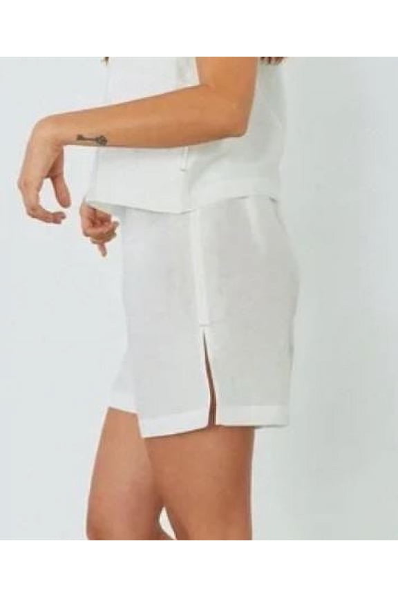 Women's Resort Linen Sleep Short, White, Medium