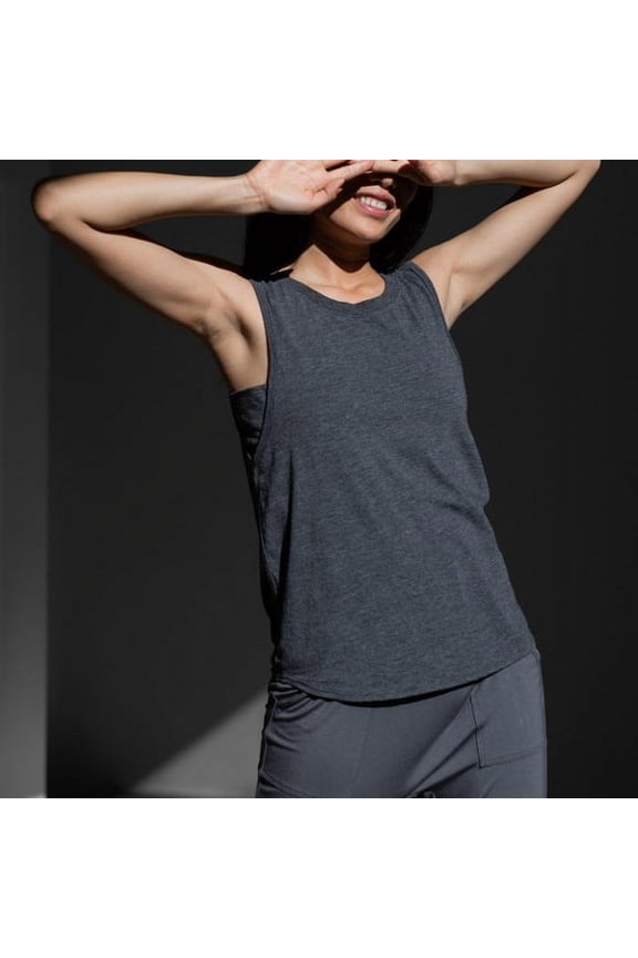 Women's Restore Muscle Tee, Charcoal, X-Small