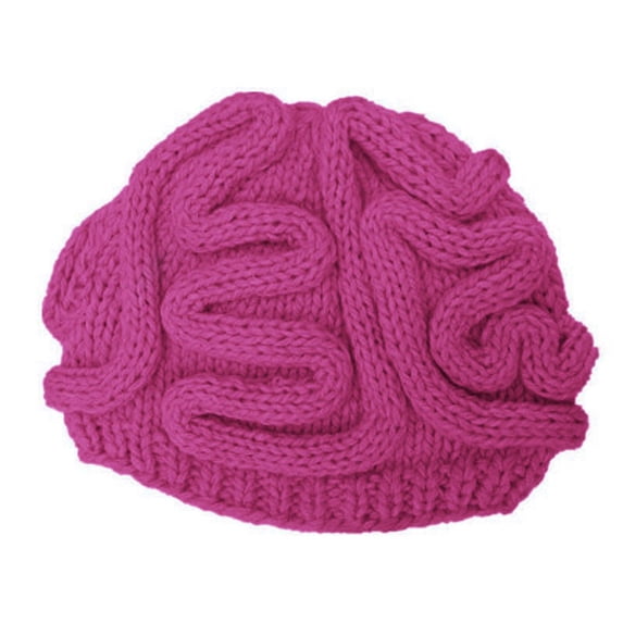 Luo Fashion Funny Brain Shape Knit Beanie Hat, Novelty 3D Brain Texture Knitted Cap, Halloween Cos-play Party Cos-tume Hat for Men Women