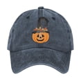 thumbnail image 1 of Luo Fashion Halloween Pumpkin With Witch Hat Embroidered Baseball Cap for Men Women, Vintage Washed Cotton Ball Cap, Halloween Cap for Adults Casual Outdoor Party Cos-tume Gorras Para Hombres, 1 of 3