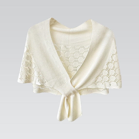 Luo Fashion Hollow Knit Short Shawl Lightweight Fashionable Versatile Women's Wrap