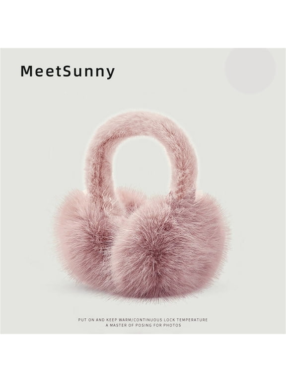 Winter Ear muffs for Women,Women's Fuzzy Earmuffs Winter Ear Warmers Headband Plush Accessory Pink