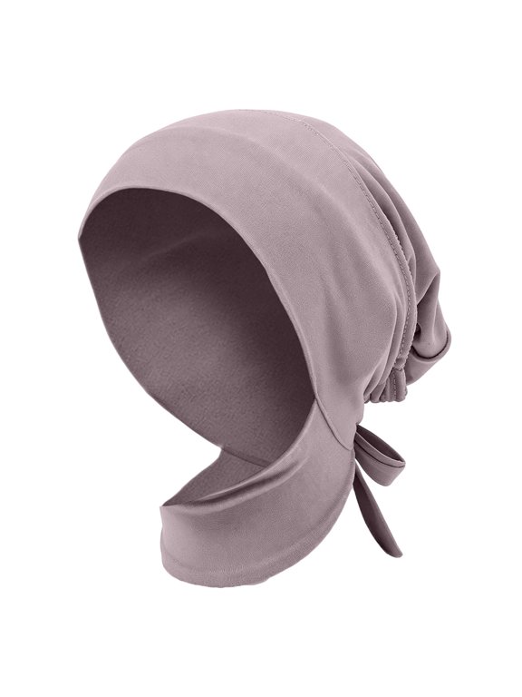 Women's Adjustable Pre-Tied Hijab Cap Stretchy Turban Undercap Full Neck Coverage