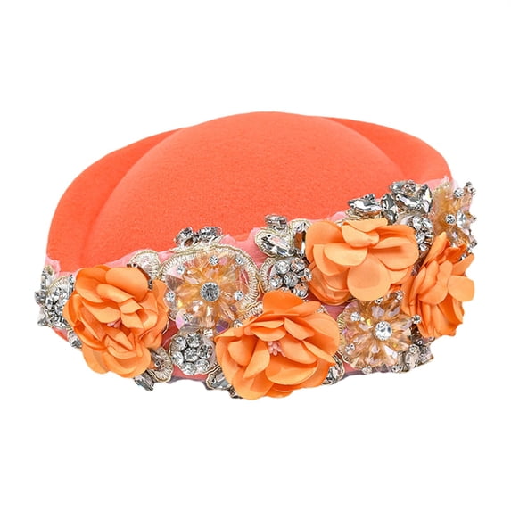Luo Fashion Women's Applique Pillbox Hat Structured Elegant Tea Cap Formal Church Headwear