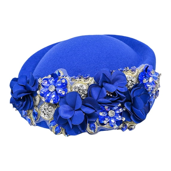 Luo Fashion Women's Applique Pillbox Hat Structured Elegant Tea Cap Formal Church Headwear