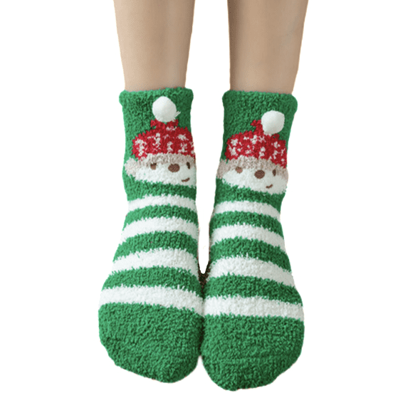 Luo Fashion Women's Fuzzy Christmas Holiday Socks Cozy Warm Winter Crew Socks for Indoor Lounging