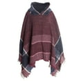thumbnail image 1 of Luo Fashion Women's Hooded Knit Poncho Sweater Loose Fit Cape Pullover Fall Winter Top, 1 of 2
