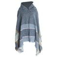 thumbnail image 1 of Luo Fashion Women's Hooded Knit Poncho Sweater Loose Fit Cape Pullover Fall Winter Top, 1 of 2