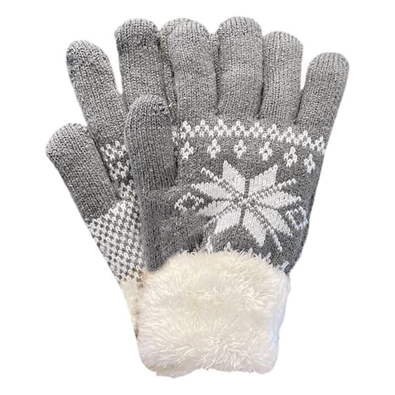 Luo Fashion un-der $2 Five-Finger Knit Plush Gloves Thick Cold-Proof Winter Warm