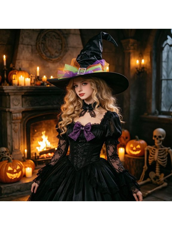 witches hats for women,Halloween Cos-tume Witch Hat for Women 6 Styles Cos-play Party Accessory Multicolor