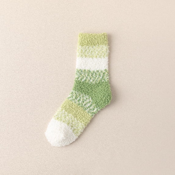 Luo Fashion women’s socks,Un-der $2 Warm & Cozy For Women Stocking Stuffers Fuzzy Plush Sleeping Slipper Socks Soft Warm Fabric Green
