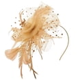 thumbnail image 1 of Luo fashion Women's Fascinator Hat Headband with Pearl & Feather – Elegant Mesh Flower Hair Clip, Multicolor Kentucky Derby Tea Party Headpiece, Wedding Cocktail Hair Accessory for Ladies, 1 of 3