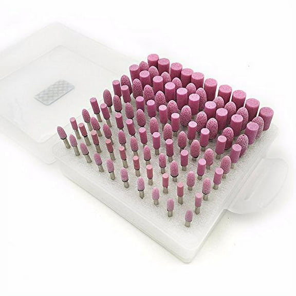 Luo ke Abrasive Stone Points Electric Grinding Dremel Head Wheel Tool, Red, 100-Piece