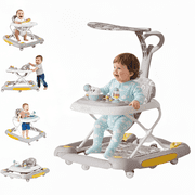 LuoLuo Baby Walkers, Music and Lights Toddler Jumper, Foldable Baby Walkers for Boys Girls Babies 6-36 Months,Gray