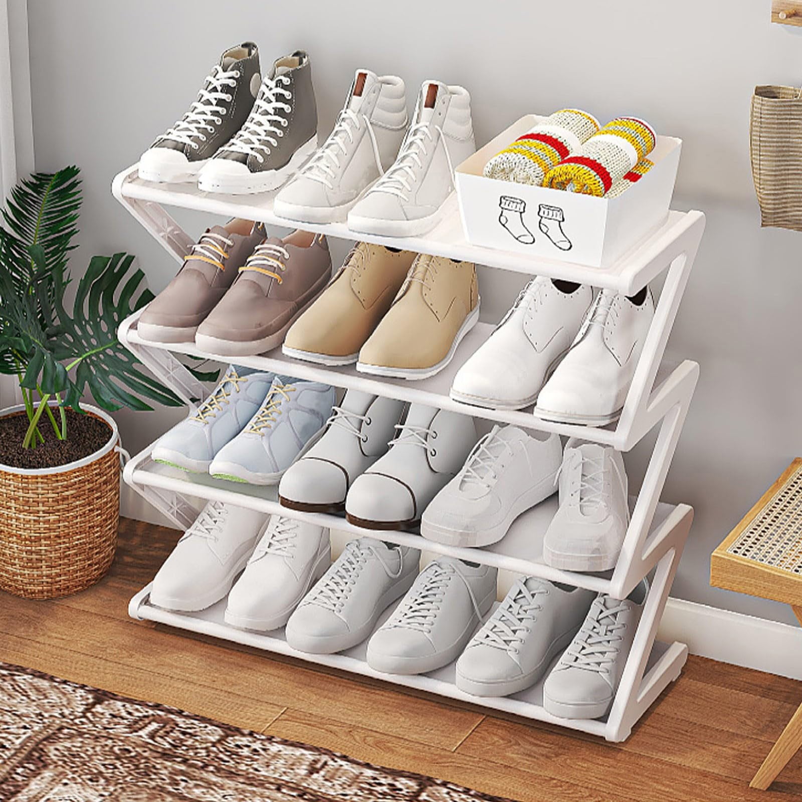 LuoYinDa Expandable Dish Drying Rack Narrow Simple Shoe Rack