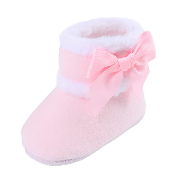 Luogg Baby Girls And Boys Warm Shoes Soft Booties Soft Comfortable Boots Infant Toddler Warming And Fashion Snow Boots Size 0-6 Months Pink