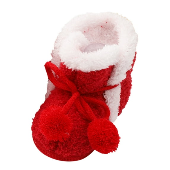 Luogg Baby Girls Boys Warm Shoes Soft Booties Snow Soft Comfortable Boots Infant Toddler Warming And Fashion Shoes Size 9-12 Months Red