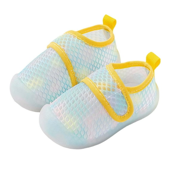 Luogg Baby Sneakers For First Soft Sole Infant Shoes Breathable Comfortable Toddler Shoes For Boys Girls Daily Casual Wear Size 4 Yellow