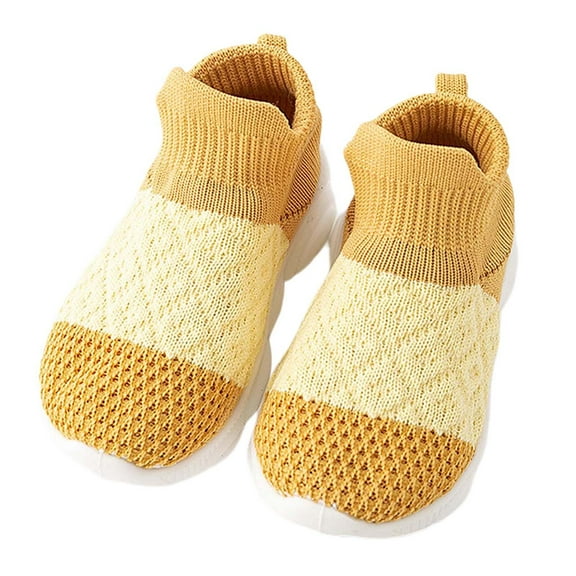 Luogg Baby Sneakers For First Soft Sole Infant Shoes Breathable Comfortable Toddler Shoes For Boys Girls Daily Casual Wear Size 4 Yellow