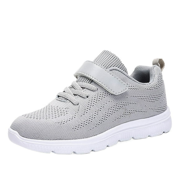 Luogg Boys And Girls Mesh Lace Shoes Fashion Mesh Lace Boots Non Slip Breathable Nude Boots Size 6-7 Years Grey