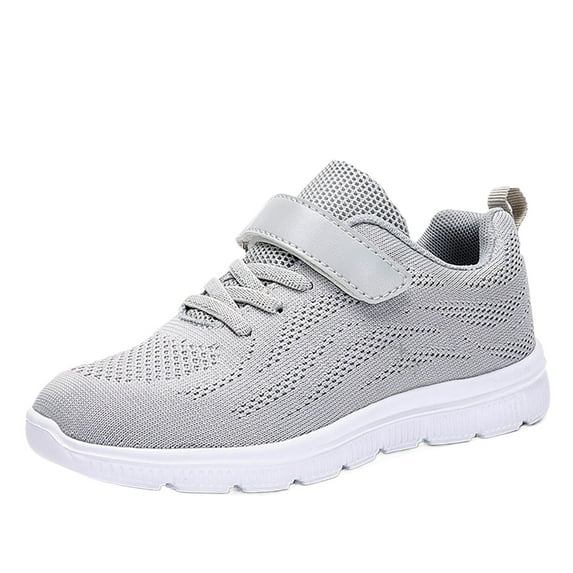 Luogg Boys And Girls Mesh Lace Shoes Fashion Mesh Lace Boots Non Slip Breathable Nude Boots Size 8-9 Years Grey