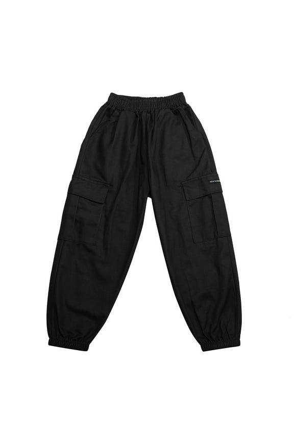 Boys Cargo Joggers Drawstring Jogging Pants Kids Elastic Waist Trousers Boys Sweatpants 8-9 Years
