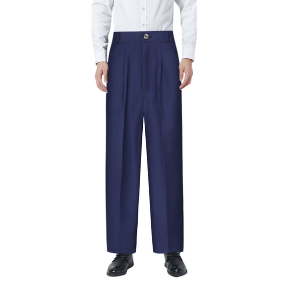Luogg Boys Flat Front Dress Pants Adjustable Waist Front Pockets Straight Leg Fit Pants Boys Athletic Pants For School 2-3 Years