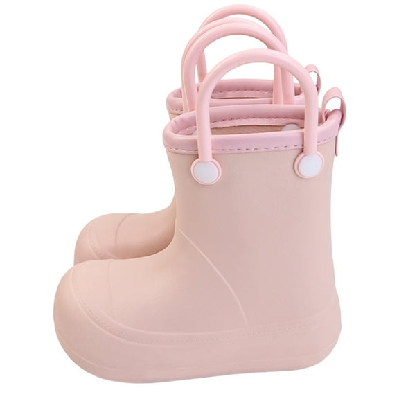 Luogg Casual Soft Sole Universal Cute With Solid Color Boys And Girls Children's Rain Boots Rain And Rain Shoes Girls Ankle Boots Size 4-4.5 Years
