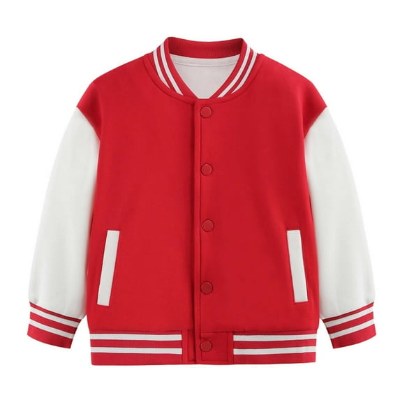 Luogg Child Boys Girls Autumn Spring Long Sleeved Color Block Baseball Coat Top Clothes Waterproof Girls Ski Jacket Size 13-14 Years