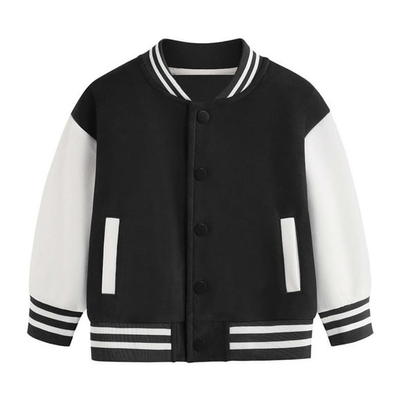 Luogg Child Boys Girls Autumn Spring Long Sleeved Color Block Baseball Coat Top Clothes Waterproof Girls Ski Jacket Size 5-6 Years