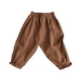 thumbnail image 1 of Luogg Children's Casual Pants Autumn Boys And Girls' Literary Style Western Style Woven Trousers Carrot Pants Boys Sweatpants 7-8 Years, 1 of 5