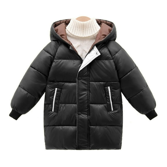 Luogg Children's Down Jacket Children's Winter Hooded Padded Jacket Medium Long Padded Jacket For Boys And Girls Childrens Snowsuit Size 3-4 Years
