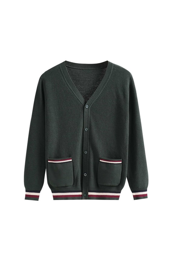Children's Knitted Cardigan Student Class Stylish Coat Seasonal Arrival British College Style Sweater School Boys Jacket Size 160