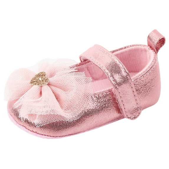 Luogg Girl Baby Shoes Walkers Comfortable Fashion First Shoes Kid Butterfly-knot Baby Shoes Size 4.5 Pink