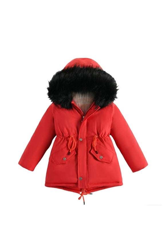 Girl Winter Coats Heavyweight Hooded Jacket Kid Snow Outwear Kids Snowsuit Size 5-6 Years