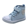thumbnail image 1 of Luogg Girls Canvas Sneakers High Top Casual Shoes For Toddlers Non Slip Lightweight Shoes With Detail For Everyday Wear Size 12-15 Months Blue, 1 of 4