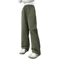 thumbnail image 1 of Luogg Girls Cargo Pants Style Wide Leg Joggers For Kids Fashionable Loose Fit Casual Trousers Spring Fall Season Girls Flare Pants 5-6 Years, 1 of 4