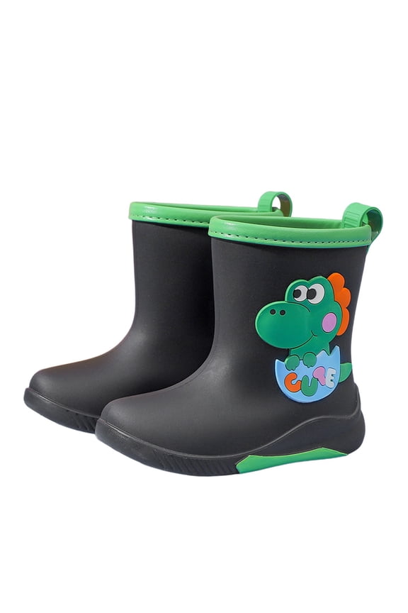 Girls Rain Boots For Toddlers Kids Lightweight Cute Bunny Dinosaur Design Detachable Rain Cover Soft Sole Comfortable Casual Spring Summer Fall Girls Cowboy Boots Size 3.5-4 Years
