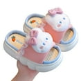 thumbnail image 1 of Luogg Girls Slippers For Kids Soft Linen Slides Sole Comfortable Indoor Outdoor Casual Home Slippers For Toddler And Little Girls kids slippers for girls Size 25, 1 of 3