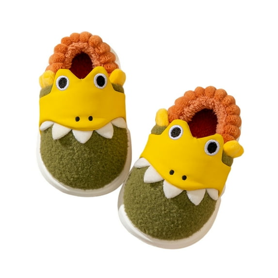 Luogg Girls Slippers Winter Warm Lined Shoes For Toddlers Kids Indoor Cozy Cartoon Slippers Soft Comfortable Children's Footwear girls house slippers Size 8-9 Years